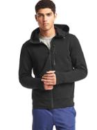 Gap Men Elements Fleece Full Zip Hoodie - True Black