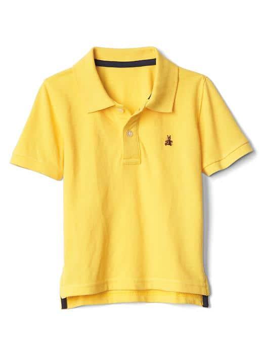 Gap Women Short Sleeve Pique Polo - Yellow Jacket