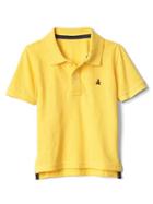 Gap Women Short Sleeve Pique Polo - Yellow Jacket