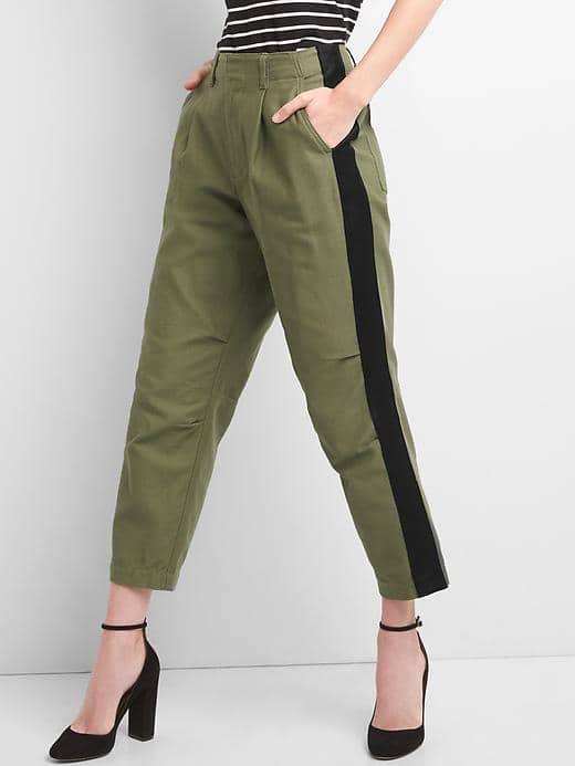 Gap Women Satin Stripe Chinos - Desert Cactus