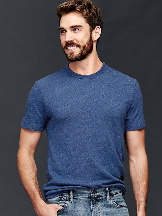 Gap Men Heathered Slub T Shirt - Navy Heather