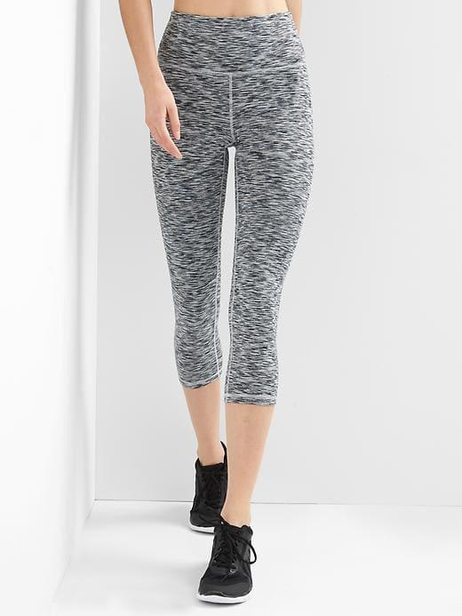 Gap Women Gfast High Rise Blackout Spacedye Capris - Black/white