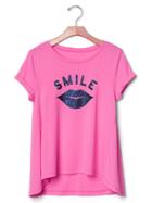 Gap Glitter Graphic Swing Tee - Knockout Pink