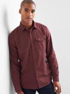 Gap Men Oxford Garment Dye Slim Fit Shirt - Pinot Noir