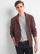 Gap Men Textured Shawl Collar Cardigan - Pinot Noir