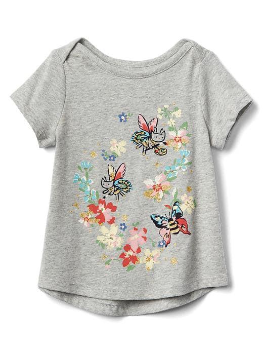 Gap Graphic Hi Lo Tee - Flowers