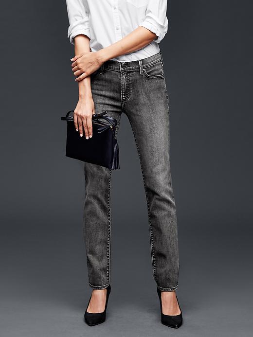 Gap Women 1969 Authentic Straight Jeans - Washed Black