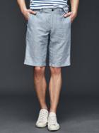 Gap Men Linen Cotton Everyday Shorts 12 - Light Blue