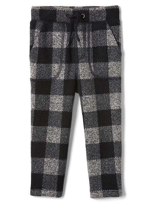 Gap Buffalo Plaid Fleece Pants - True Indigo