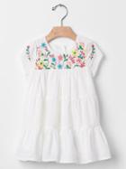 Gap Embroidered Tier Dress - White