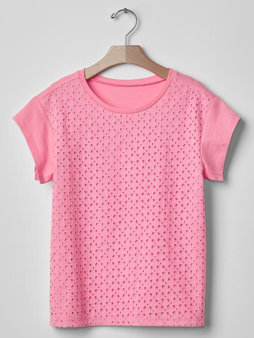 Gap Diamond Eyelet Tee - Coral Frost