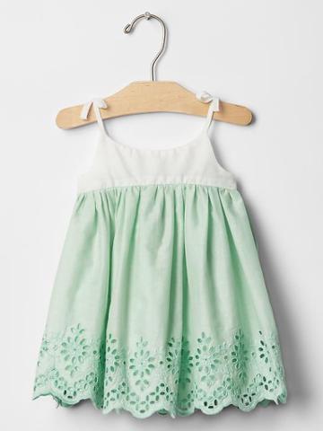 Gap Mix Fabric Eyelet Dress - Quince