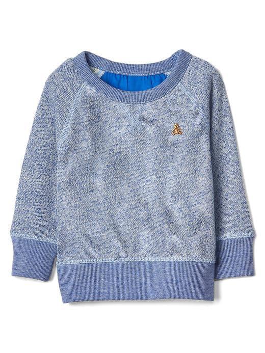 Gap Marled Raglan Crew Sweatshirt - Brillant Blue