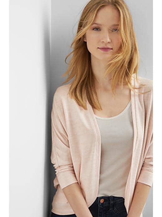Gap Women Softspun Open Front Cardigan - Pink Heather