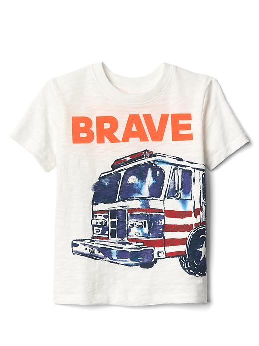 Gap Americana Short Sleeve Slub Tee - New Off White Opt2