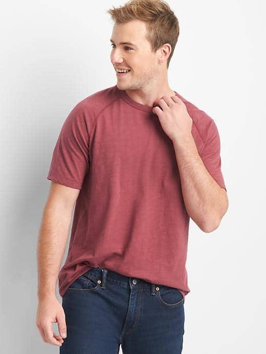 Gap Women Slub Jersey Crewneck Tee - Dark Red