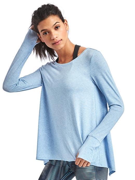 Gap Women Gapfit Breathe Tie Back Tee - Beach Blue