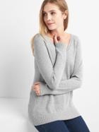 Gap V Neck Raglan Sweater - Light Heather Grey