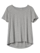 Gap Women Pleat Back Boatneck Tee - New Heather Grey