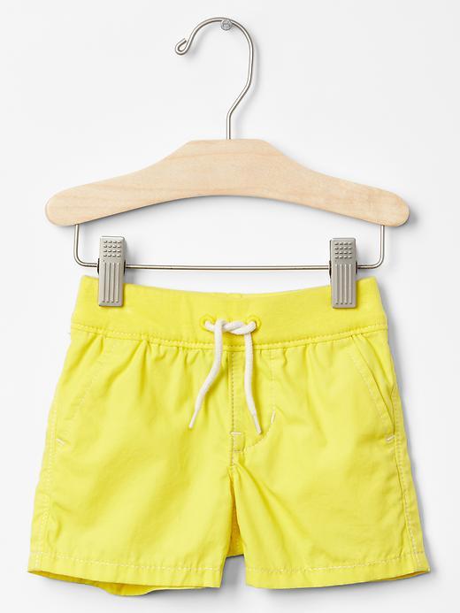 Gap Pull On Poplin Shorts - Bright Neon Yellow
