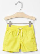 Gap Pull On Poplin Shorts - Bright Neon Yellow