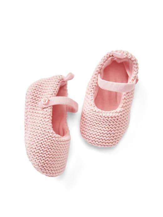 Gap Garter Stitch Mary Janes - Pink Heather