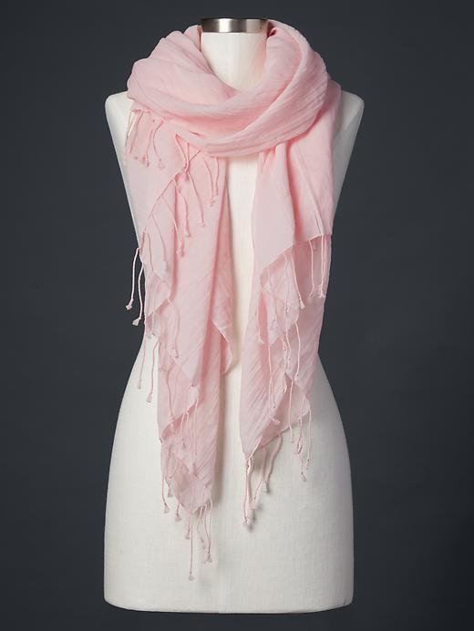 Gap Women Solid Fringe Scarf - Spring Pink