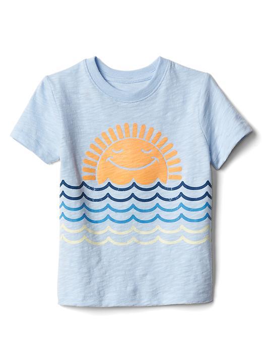 Gap Glow In The Dark Slub Tee - Bicoastal Blue
