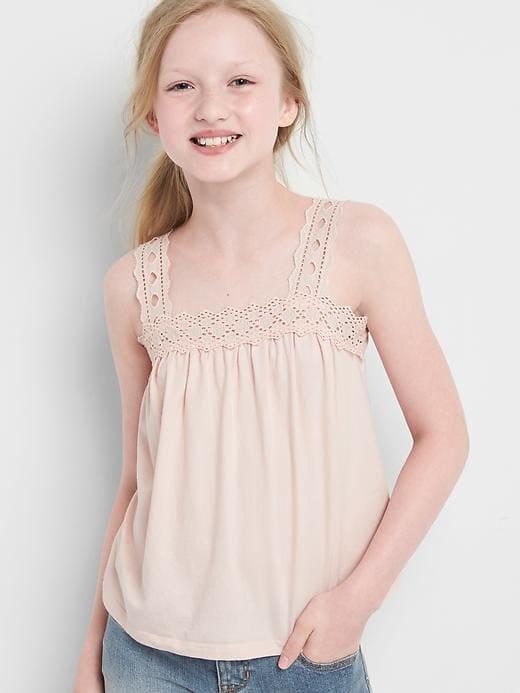 Gap Eyelet Strap Tank - Pink Cameo