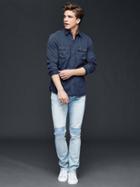 Gap Men Utility Standard Fit Shirt - Cool Lake Blue