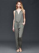Gap Women Split Neck Print Jumpsuit - Spring Coral