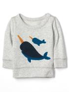 Gap Narwhale Crew Pullover - New Heather Grey