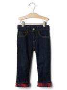 Gap 1969 Flannel Lined Straight Jeans - Dark Wash Indigo