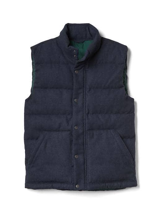 Gap Men Heavy Quilted Vest - Navy Heather
