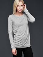 Gap Women Pure Body Modal Long Sleeve Tee - Light Heather Grey