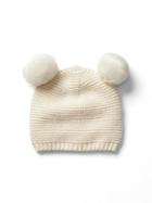 Gap Knit Pom Pom Hat - Ivory Frost