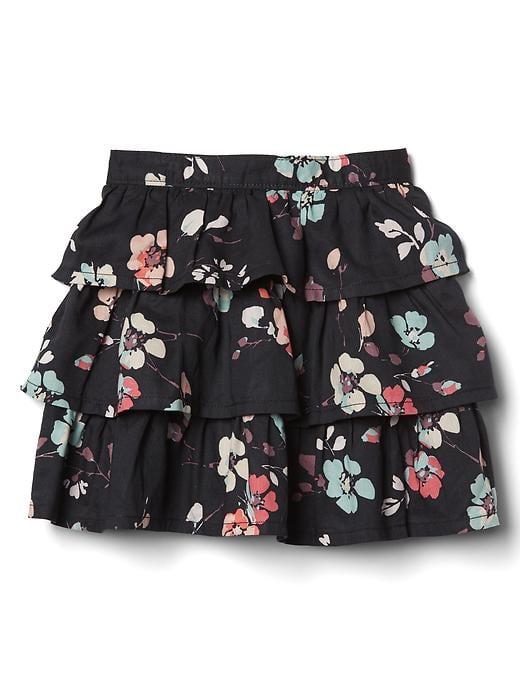 Gap Print Tiered Flippy Skirt - Black Print