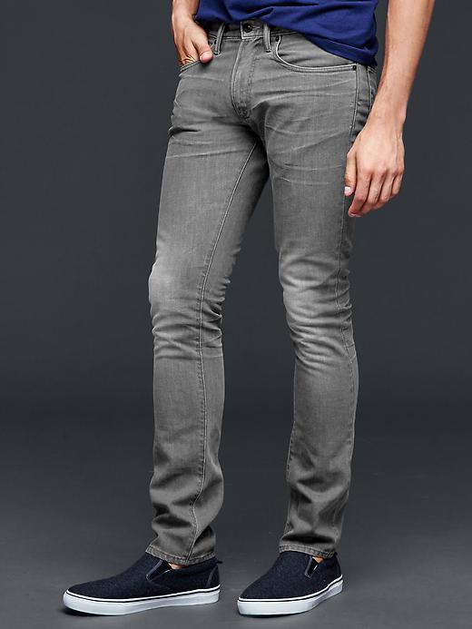 Gap Men 1969 Soft Skinny Fit Jeans Scraped Grey - Scraped Grey