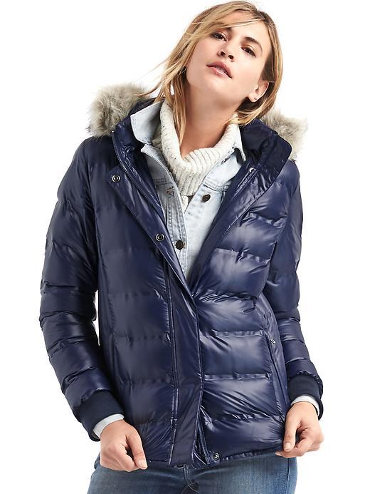 Gap Coldcontrol Lite Metallic Ski Puffer Jacket - Dark Night
