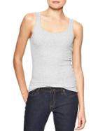 Gap Women Factory Ribbed Tank - Light Heather Gray