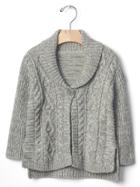 Gap Easy Cable Knit Cardigan - Light Heather Gray