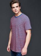 Gap Men Indigo Contrast Stripe T Shirt - Red Stripe