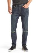 Gap Men Stretch 1969 Destructed Skinny Fit Jeans - Rinse