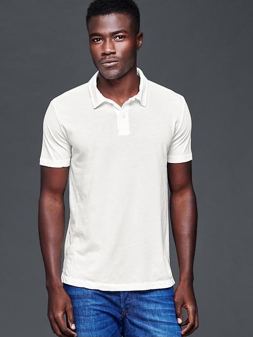 Gap Men Vintage Wash Polo - New Off White