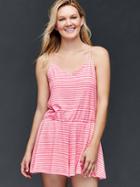Gap Women Stripe Cami Skort Romper - Pink Stripe