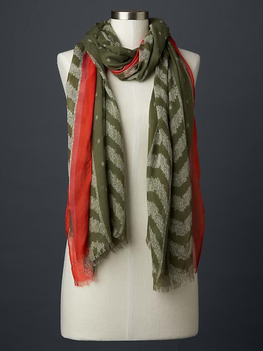Gap Women Ikat Print Scarf - Chives