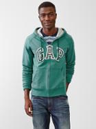 Gap Men Arch Logo Heavyweight Zip Hoodie - Balsam