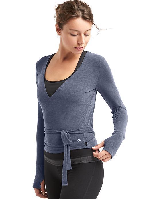 Gap Women Gapfit Breathe Barre Wrap Top - True Indigo