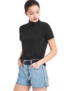 Gap Women The Archive Re Issue Mockneck Tee - True Black