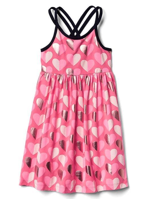 Gap Print Crisscross Strap Dress - Heart 097
